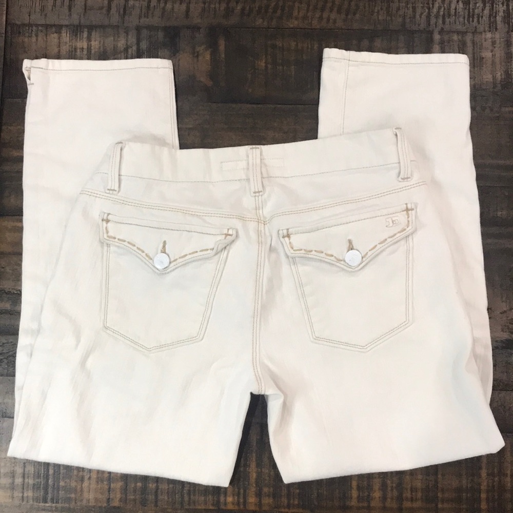 Joe’s Jeans cream color, low rise, cropped, used, size 25